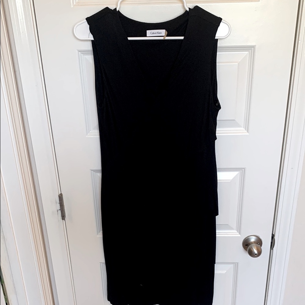 Calvin Klein Black Sleeveless Sheath Mini Dress
